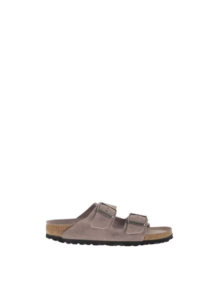 Klapki Birkenstock skórzane szare