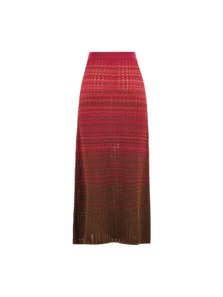 Przezroczysta spódnica Akep w paski czerwona