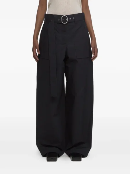 Cu centură pantaloni Jil Sander negru