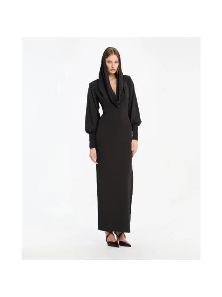 Sukienka Rotate Birger Christensen z kapturem garniturowa czarna