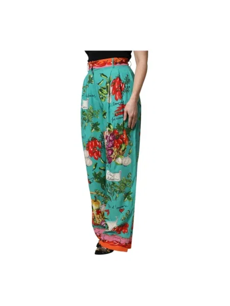 Spodnie Dolce And Gabbana z nadrukiem zielone