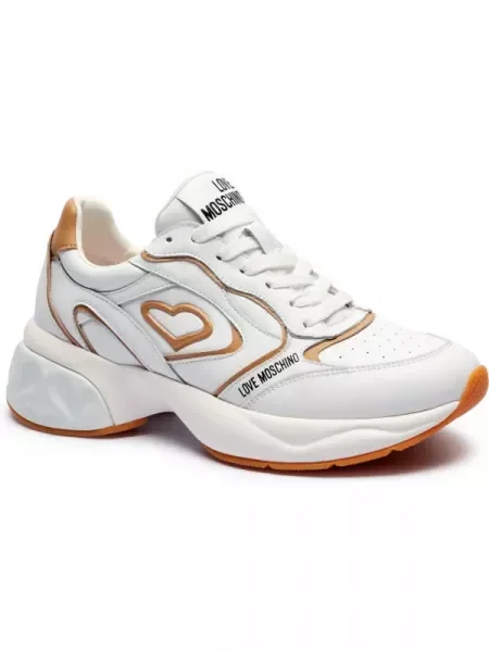 Love Moschino Bőr sneakers tornacipő fehér