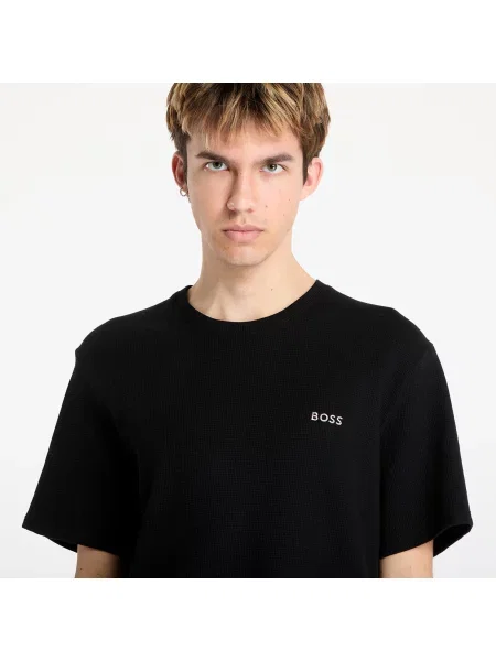 Тениска Hugo Boss Waffle T-Shirt Black S черно