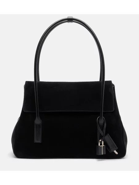 Geantă Tom Ford din piele de căprioară negru