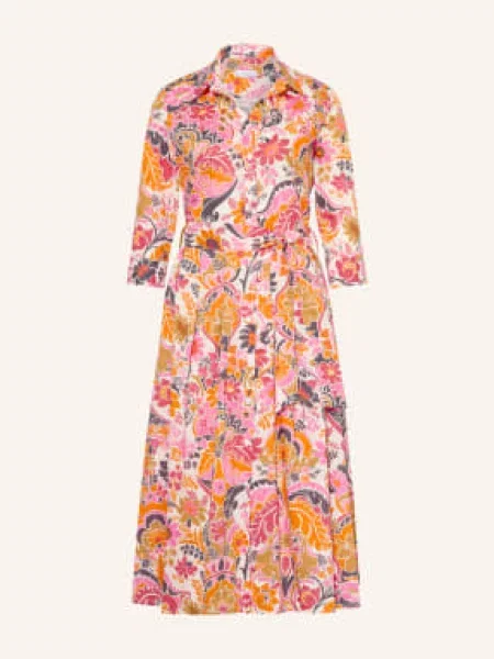 Rossana Diva Sukienka Koszulowa Z Rękawami rot biała