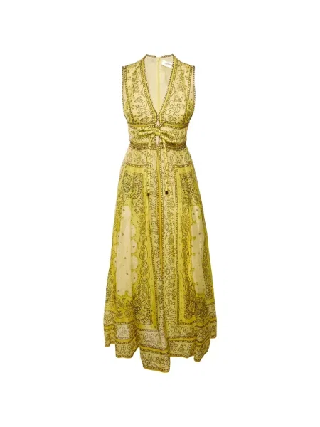 Rochie Zimmermann cu imagine cu model paisley galben