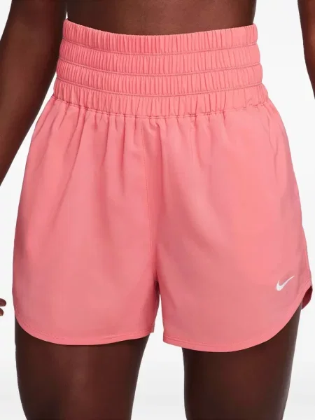 Pantaloni scurți Nike alergare cu talie înaltă în carouri albastru