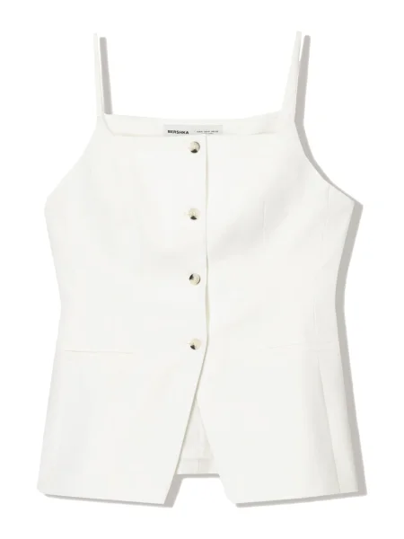 Bershka Vestă de costum ecru