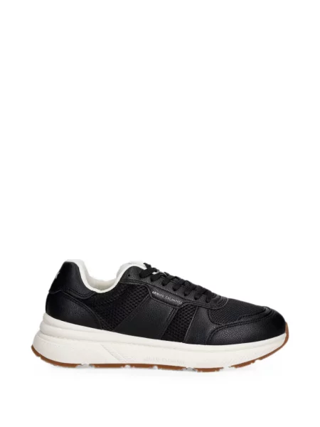 Sneakerși Armani Exchange cu imagine negru