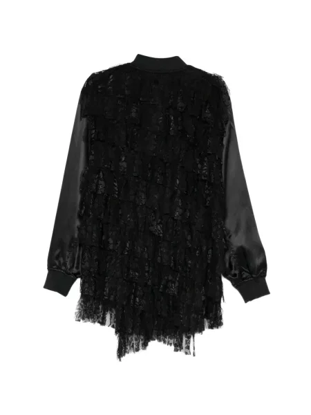 Μπουφάν Comme Des Garçons Homme Plus με βολάν με δαντέλα μαύρο