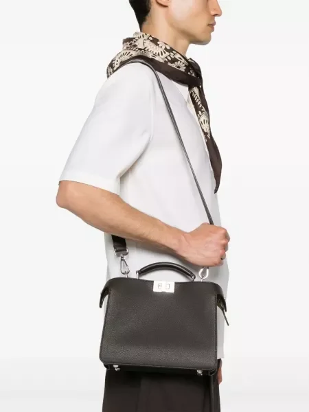 Geantă Fendi Peekaboo maro