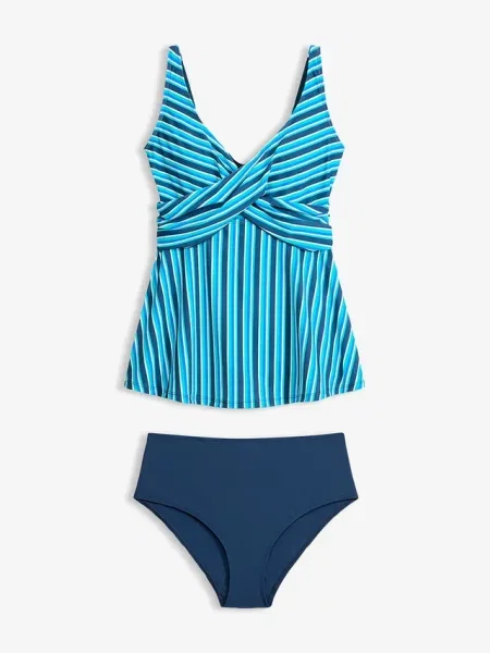 Tankini w optyce kopertowej 2 części niebieski