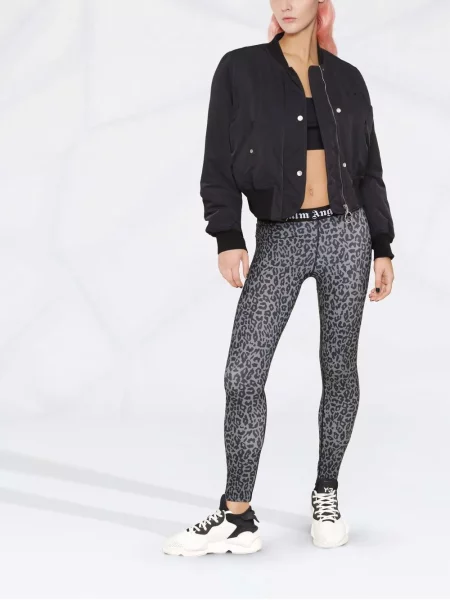 Leggings Palm Angels cu imagine cu model leopard negru