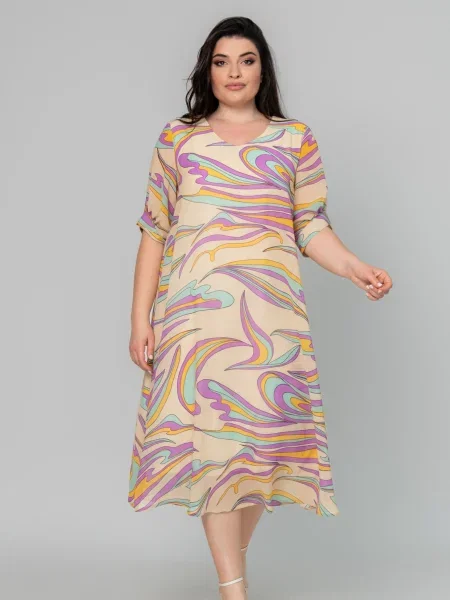 Платье миди All Posa желтое