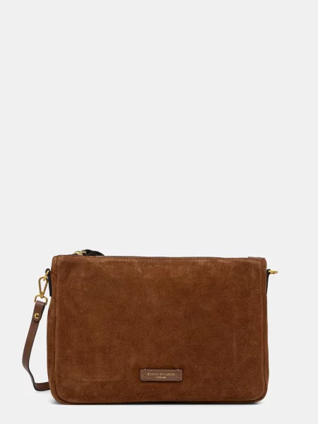 Gianni Chiarini geantă crossbody pentru femei din piele întoarsă NORA POUCH maro