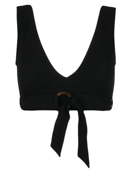 Bikini Duskii z dekoltem w serek prążkowany czarny