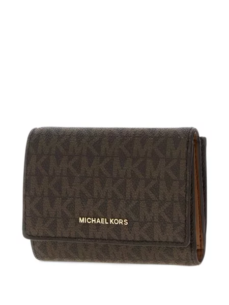 Geantă Michael Michael Kors cu model leopard cu autograf maro