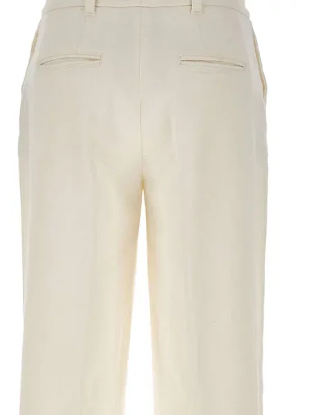 Pantaloni Eleventy plisate alb