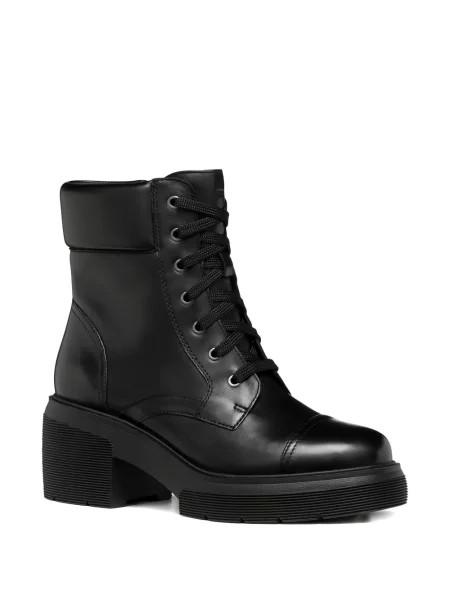 Botine Geox cu șireturi cu platformă din dantelă negru