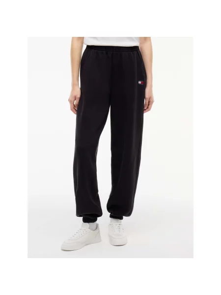 Tommy Jeans Nohavice jasne červená biela čierna