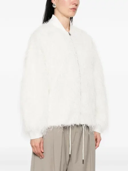 Kurtka bomber S.w.o.r.d. z frędzli biały