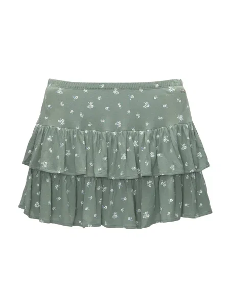 Pull&Bear Fustă albastru deschis / verde pastel alb