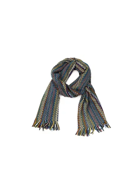 Szal Missoni wełniana w geometryczne wzory