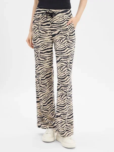 Soyaconcept® spodnie dresowe SC-Salome Kobiety Sztuczne włókno beżowy|czarny wzorzysty S czarne