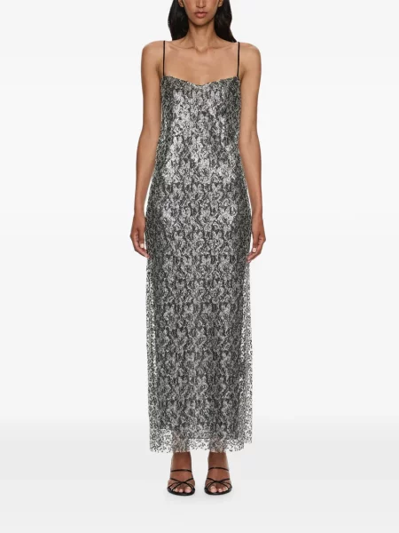 Rochie maxi Christopher Esber din dantelă gri