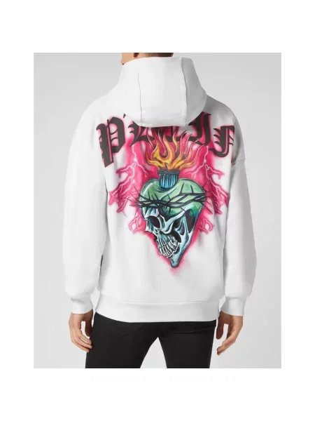 Bluza z kapturem Philipp Plein z kapturem biała
