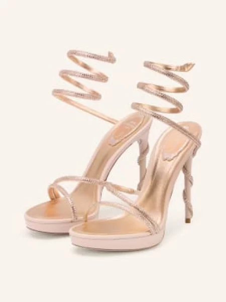 Rene Caovilla Sandály Margot S Ozdobnými Kameny starorůžová
