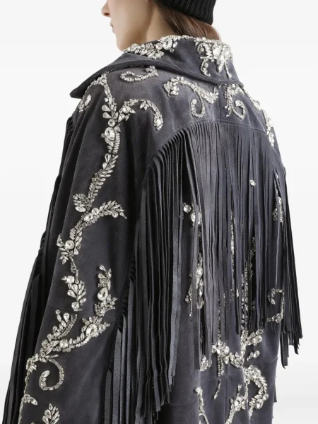 Палто Dolce & Gabbana с ресни сиво