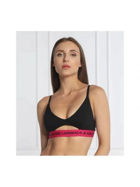 Karl Lagerfeld Sutien Peephole Logo negru