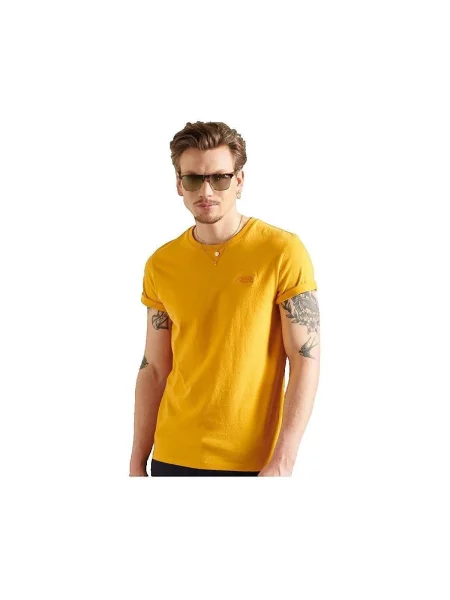 Tricou Superdry retro cu autograf galben