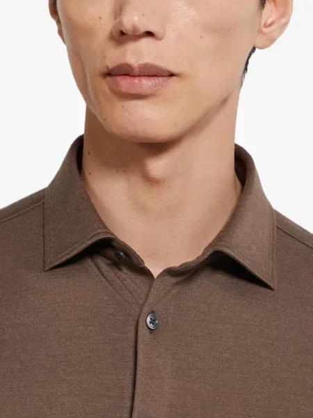 Cămașă Zegna de mătase maro