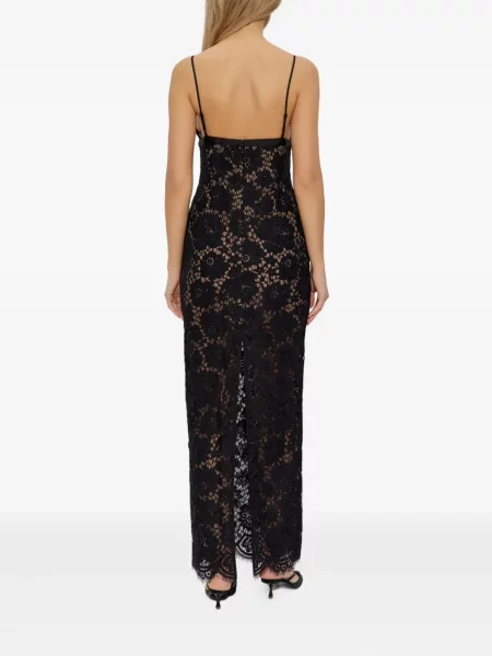 Rochie maxi Self-portrait din dantelă de costum negru
