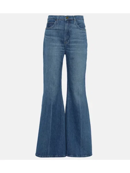 Blugi evazați Frame cu talie înaltă albastru