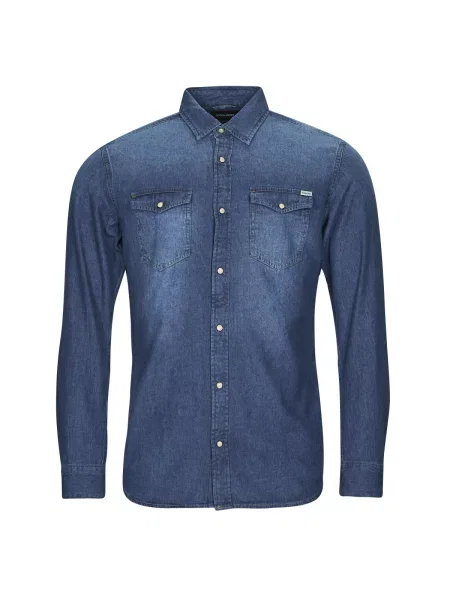 Srajca Jack & Jones z dolgimi rokavi modra