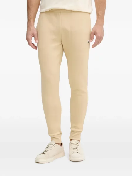 Pantaloni Lacoste alergare cu autograf galben