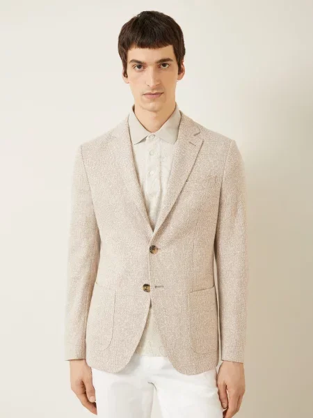 Etro Sako Z Džersejové Tkaniny Regular Fit / černošedá béžová
