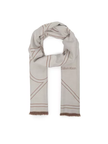 Calvin Klein Ruta Emblem Repeat Lw Shawl W Fringes bela