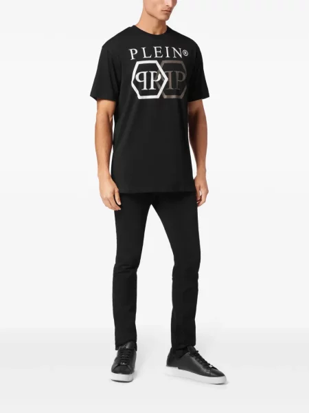 Marškinėliai Philipp Plein akmenys juoda