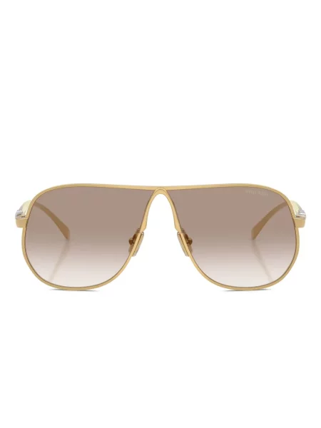 Ochelari de soare Miu Miu Eyewear cu imprimeu geometric auriu
