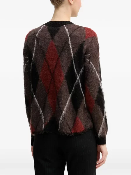 Pulover Sisley tricotate cu model argyle maro
