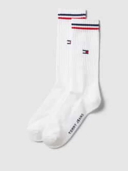 Skarpety z paskami w kontrastowym kolorze w zestawie 2 szt. Tommy Hilfiger białe