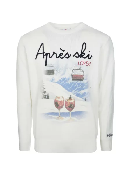 Sweter Mc2 Saint Barth z nadrukiem biały