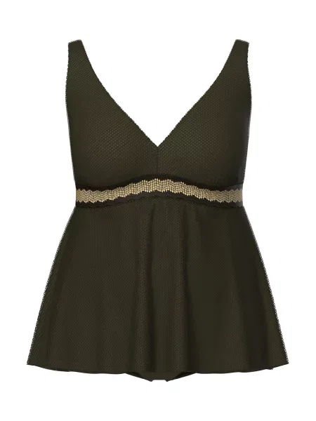 Ulla Popken Rochie de plajă auriu / închis verde