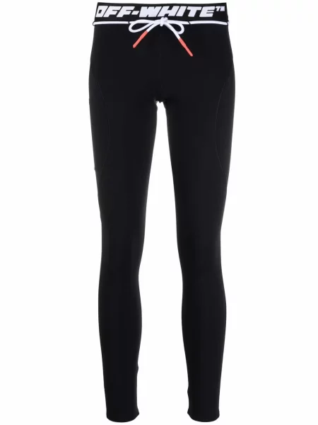 Leggings Off-white cu autograf alb