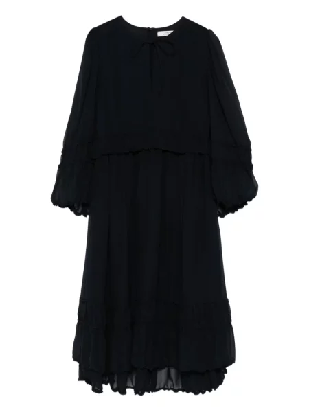 Rochie maxi Dorothee Schumacher de mătase lungă de costum albastru