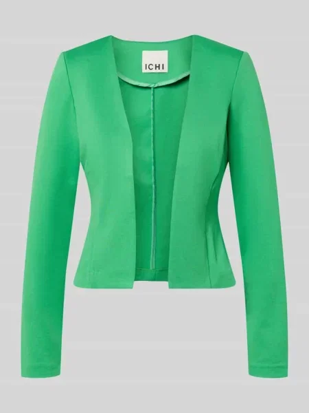 Żakiet o kroju slim fit o kroju bez zapięcia model ‘KATE’ Ichi zielona